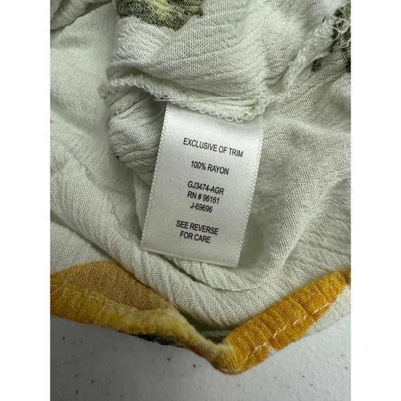 Womens Cottagecore Lemon Print Top Size M Botanical Mediterranean Fruit Cropped - Picture 4 of 8